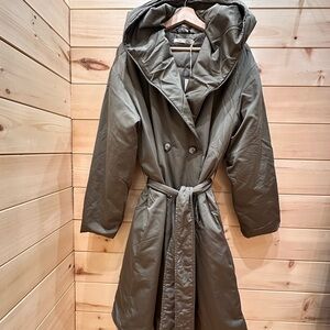 Dex Khaki Hooded Trench Coat